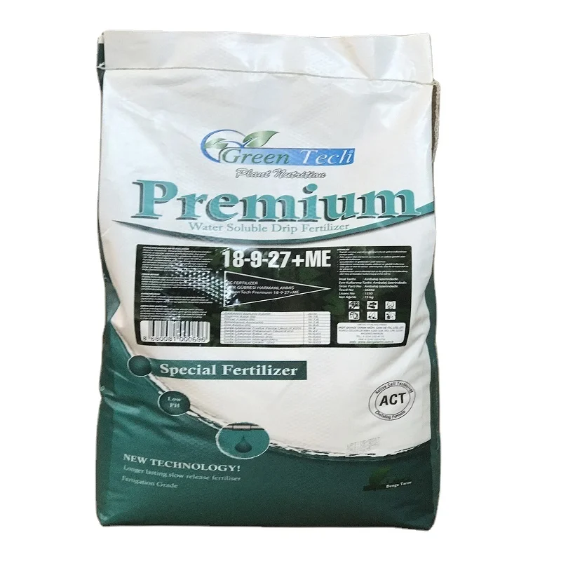 Green Tech Premium Water Soluble Drip Fertilizer Powder 20-20-20+TE / 18-9-27+TE / 12-52-6+TE