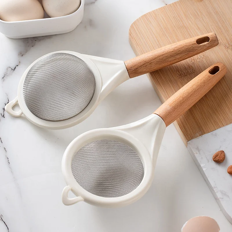 Stainless steel flour sieve hand-held kitchen baking fine sieve sugar powder sieve juice soya-bean milk residue filter screen