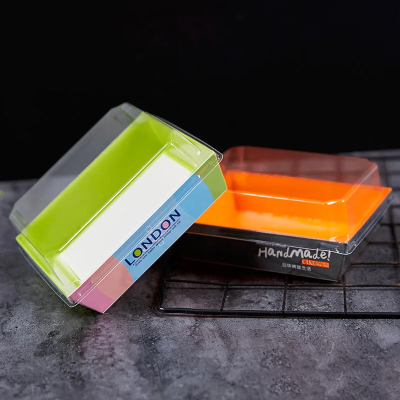 Kraft paper dessert box cake packing plastic package sandwich dessert box