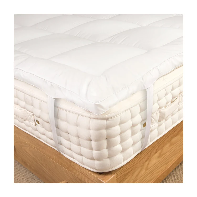 Hollow-fiber filling springy hotel bed pads protectors topper mattress topper with elastic band