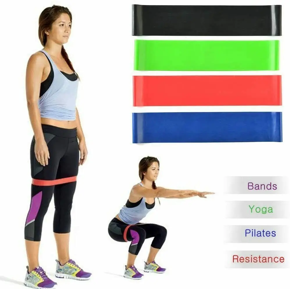 Libenli Branded New  12 inch  Home Gym Fitness Equipment  Training Exercise rubber resistance band  Loop wholesale set of 4 pcs