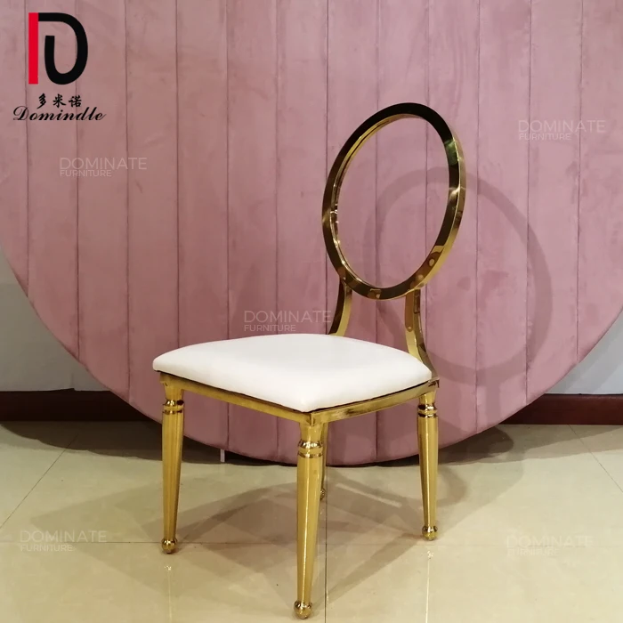 Golden stainless steel transparent clear round back luxury acrylic chair