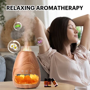New Portable fire flame humidifier Essential Oil Diffuser h2o air Himalayan Salt Stone humidifier