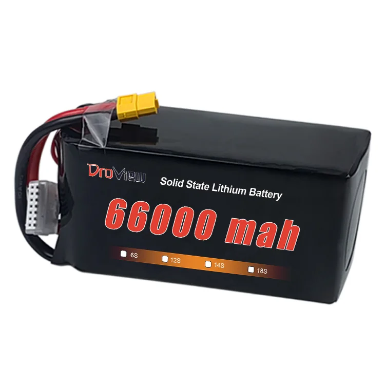 OEM 6S 12S 14S 18S 23.7V 66000mAh Solid State Battery 340wh/kg High Energy Density Agricultural UAV HV Batteries Pack for Drone