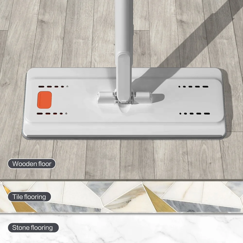 Customized hand free easy use cleaning microfiber new style large flat mop with bucket