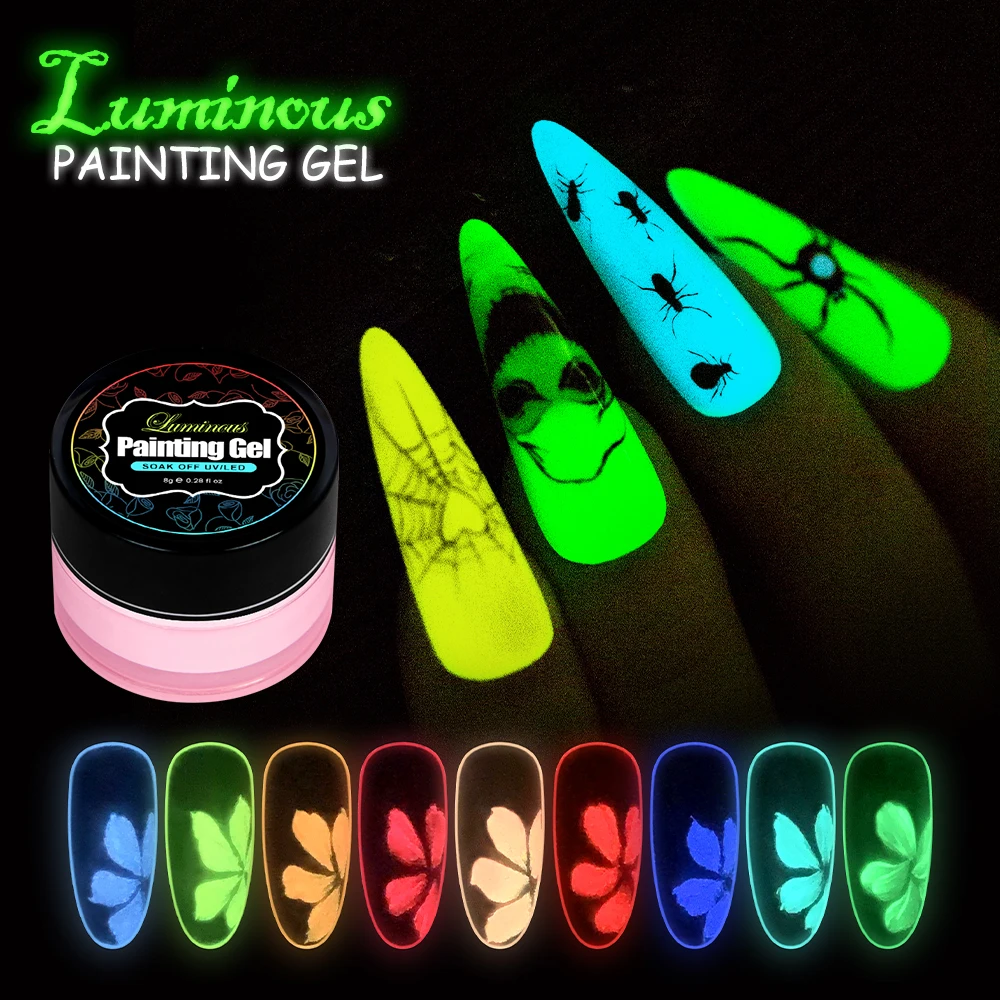 Factory Price Wholesale glow in the dark  Effect Painting UV LED Nail Gel For Drawing