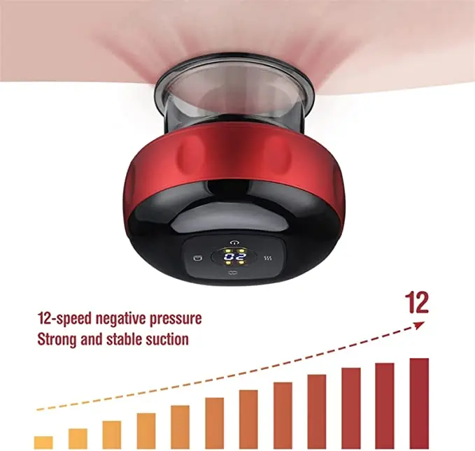 Portable Electric Vacuum Cupping Set Heating Cups Massage Suction with LCD Display