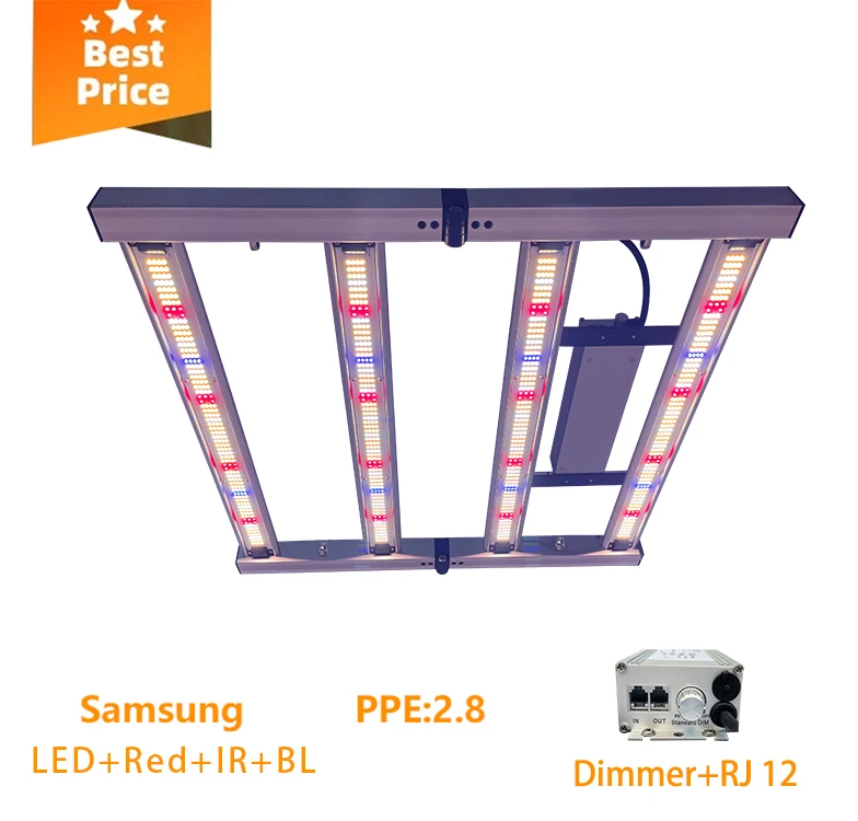 2024 240W LED Foldable Grow Light Bar Full Spectrum LM281B 240 Watt IP65 for Veg and Bloom Plant Growth Aluminum Body 1000W