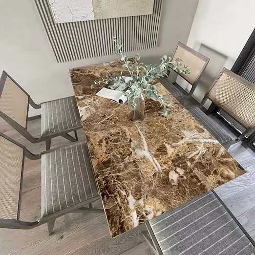 High Quality Brown Marble Granite Stickers Peel and Stick Vinyl PVC Self Adhesive Waterproof 3D Wall Stickers for Home