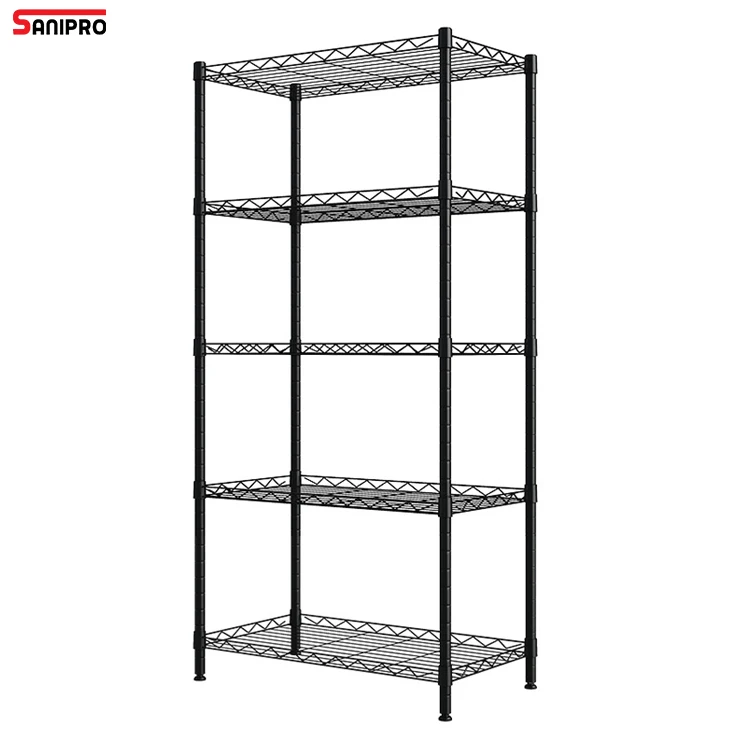 SANIPRO Multipurpose Bathroom Balcony Shelving Carbon Steel Rack Metal Wire Shelf Kitchen Storage Holders for Organizer