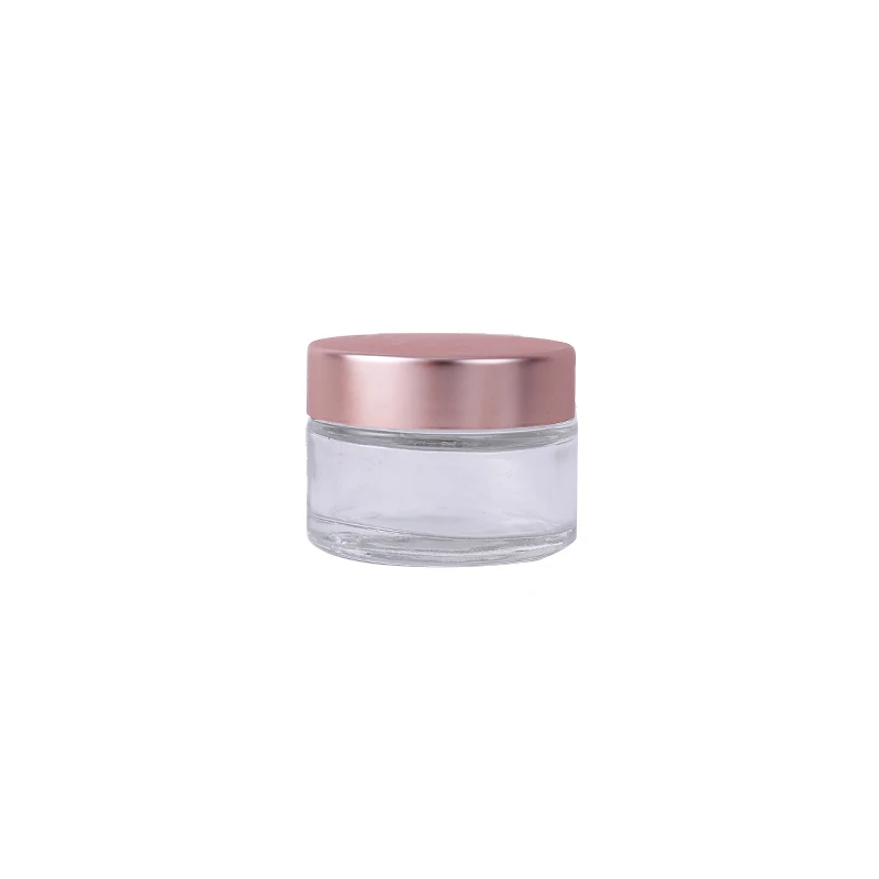 Fancy custom mini 5ml 10ml 15ml clear glass lip balm containers cosmetic cream jars 5g 10g 0.5oz skincare jar with lid