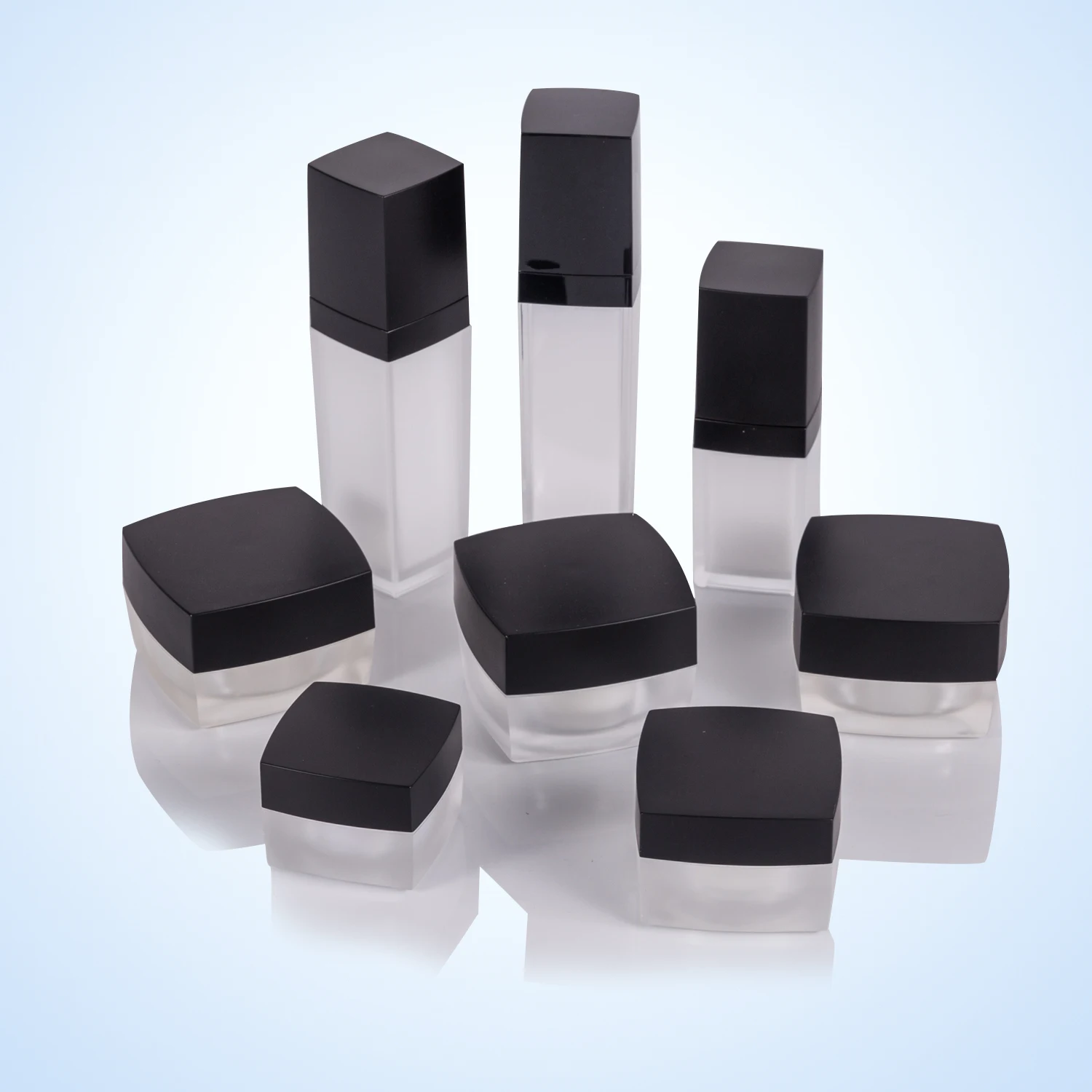 Wholesale High Quality 5g 10g 15g 30g 50g Square Empty Double Wall Customizable Color Cosmetic Cream Jar With Double Screw Lid