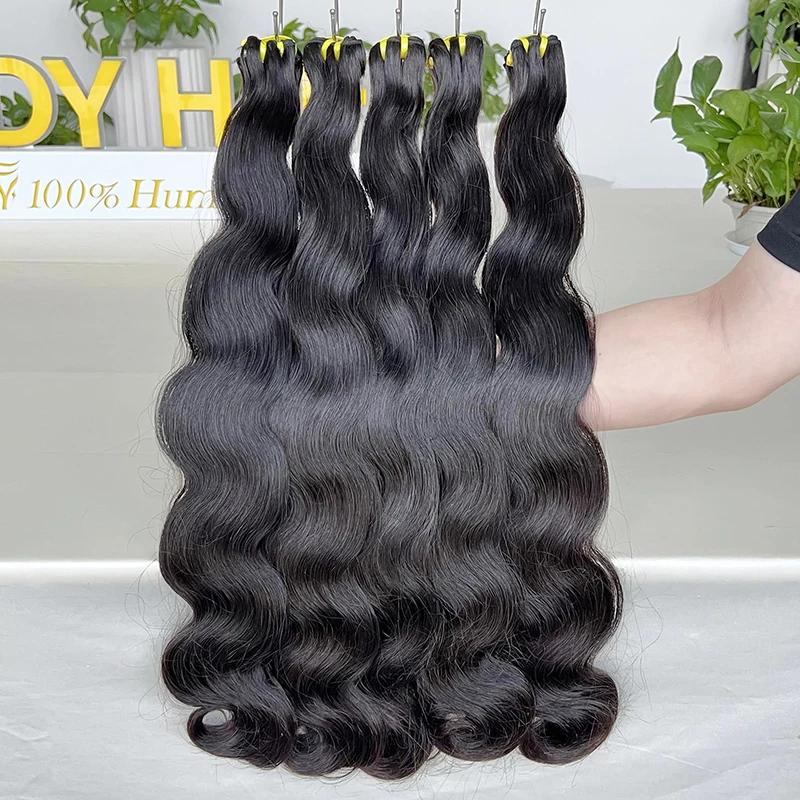 Cuticle Aligned Natural Virgin Raw Human Hair Weft Vendors Body Wave Double Drawn Brazilian Hair Bundles