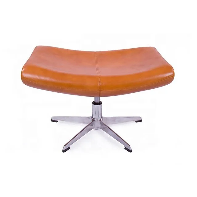 
simple design orange leather swivel egg chair 