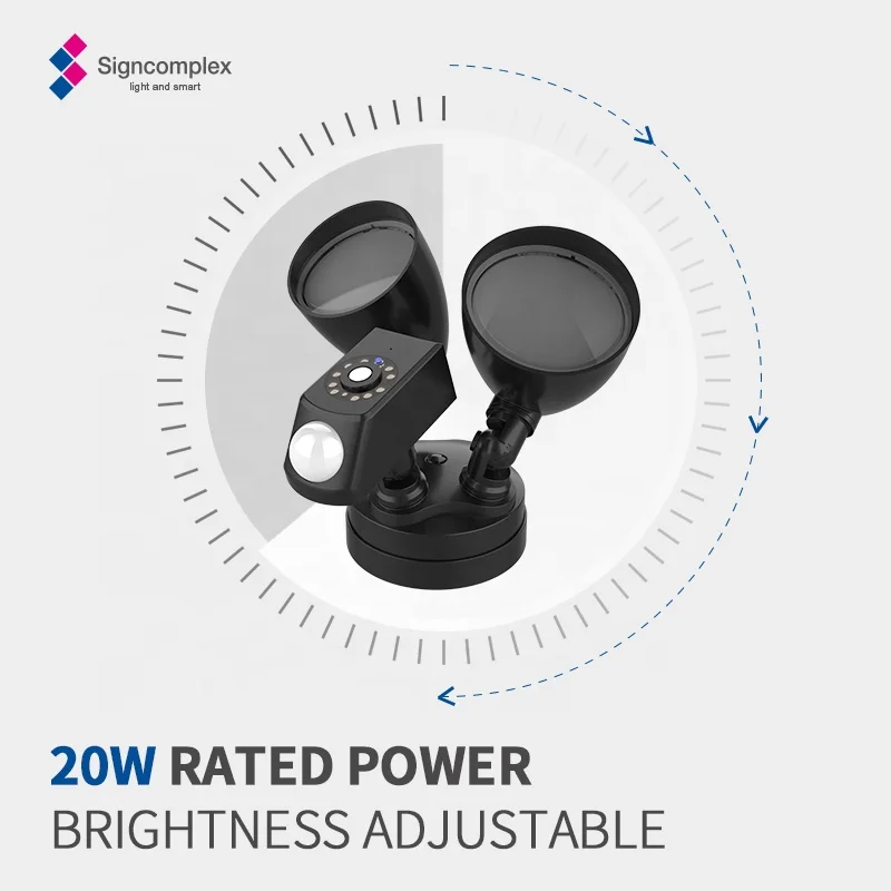 Wholesale Price Garden Front Porch Flood Light Led Double Exterior Security Light With Pir Sensor Security Light