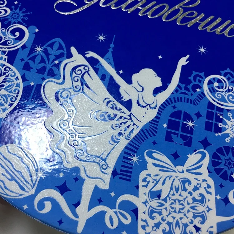 Custom Logo Xmas Paper Cardboard Gift Box Round