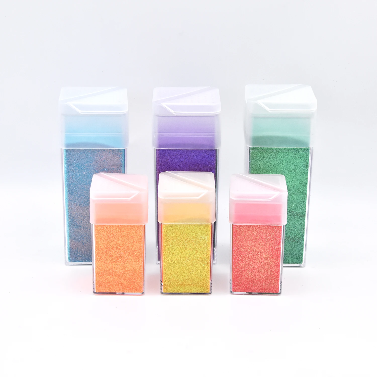 Cosmetic empty square shaker clear 1.5oz 4.5oz  nail glitter powder container glitter jar Low price fast delivery free samples