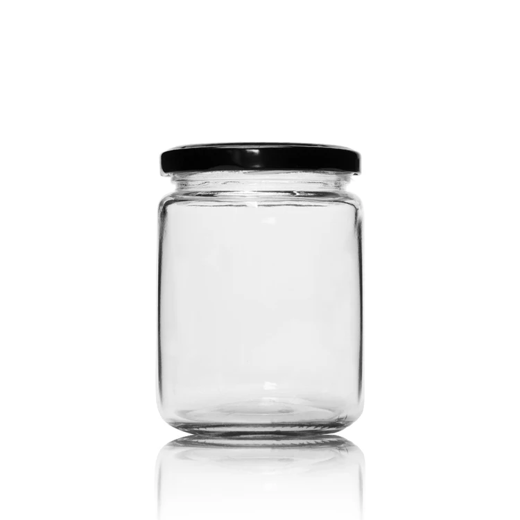 High Quality 8 oz Clear Empty Small Glass Bowl Jam Jars With Metal Lug Lids
