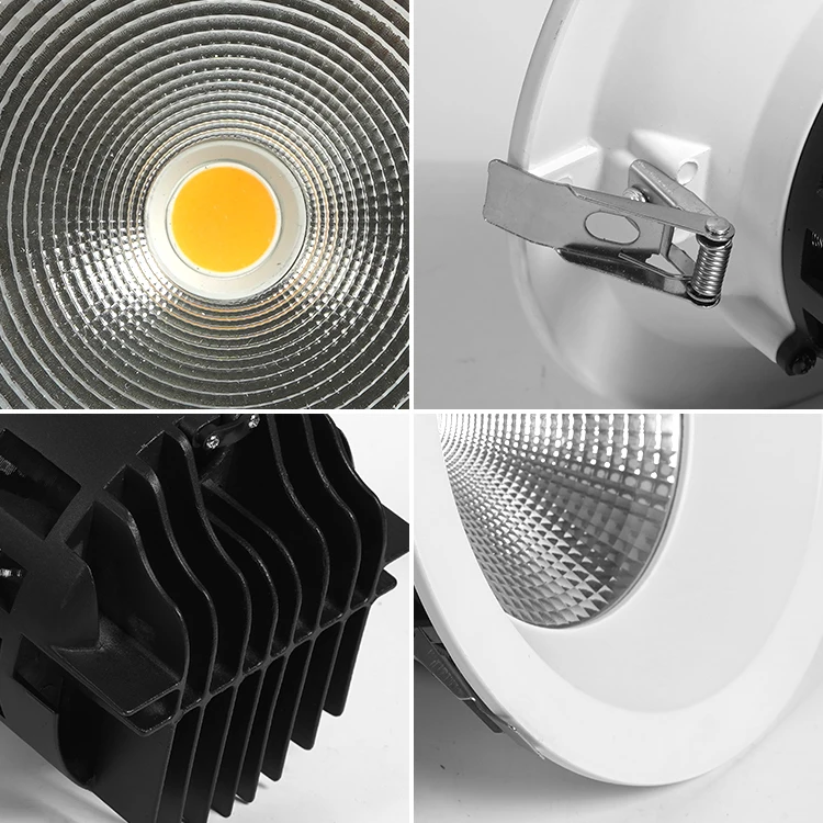 Long Service Life Commercial Ceiling Spot Light Hotel Aluminum Recessed LED COB Spotlights
