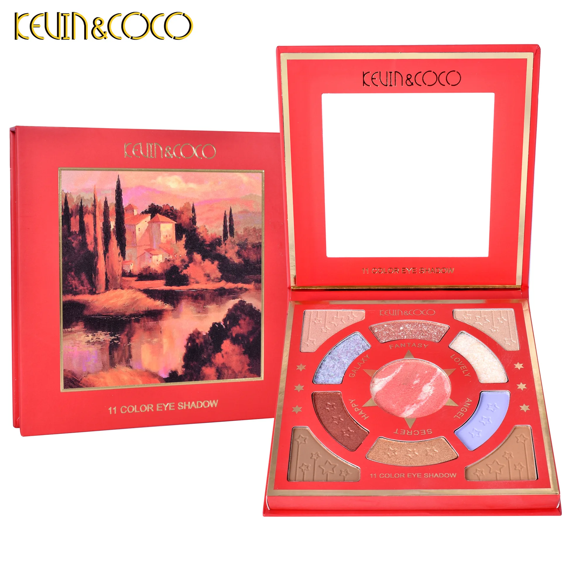 2022 new 11-color red dream pearlescent matte sequins earth color eyeshadow palette can be customized in small batches