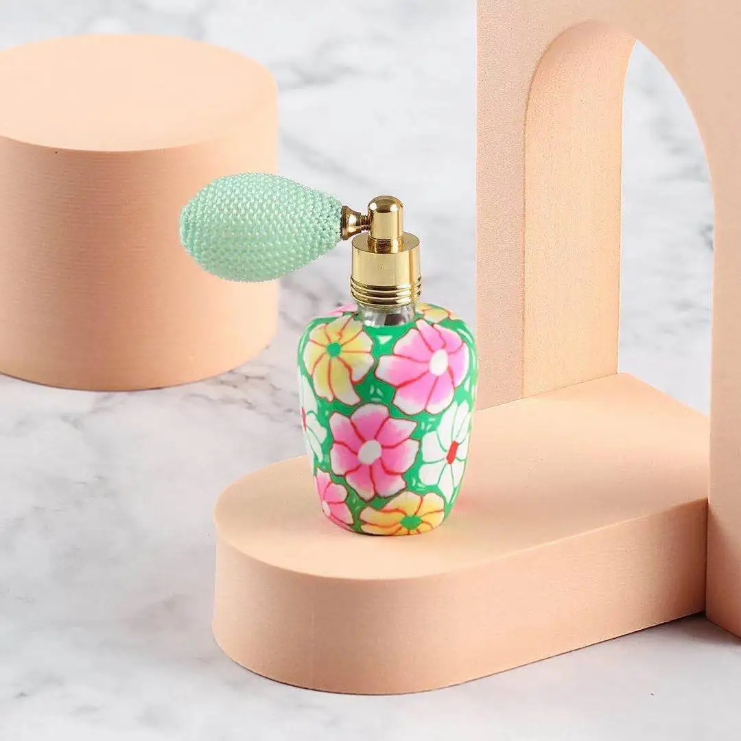 15ml Polymer Clay Perfume Bottles Empty Refillable Bottle Airbag Atomizer Spray Scent Bottle Pump Case Travel Cosmetic Container