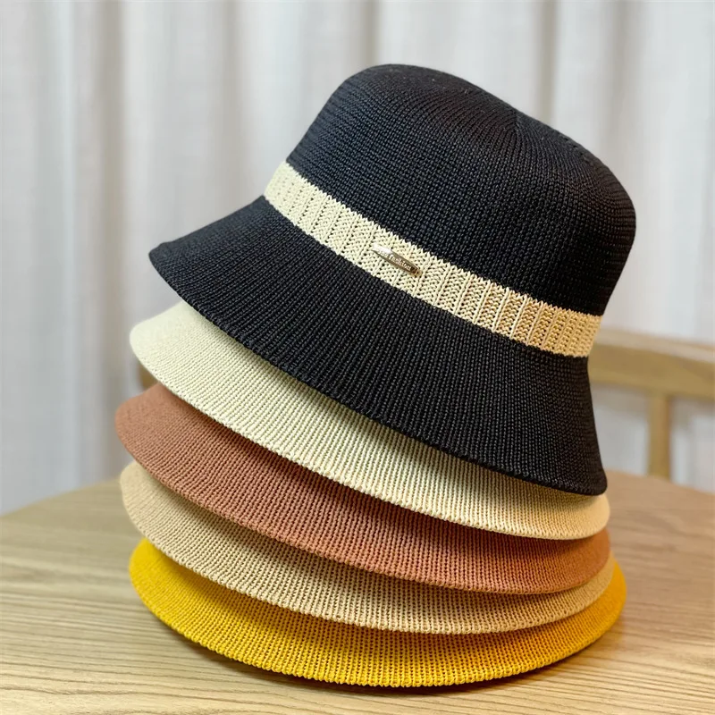 Travel Fisherman Leisure Bucket Hats  Straw Hat Flat Top Wide Brim Summer Cap For Outdoor Sports Visor