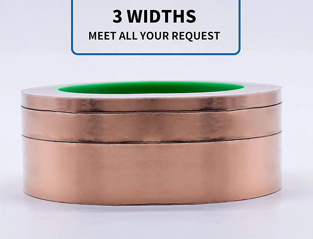 
Hot Selling Copper Foil Tape with Double Conductive Adhesive EMI Shielding, Soldering, Electronics Repair, Slug Repellent 