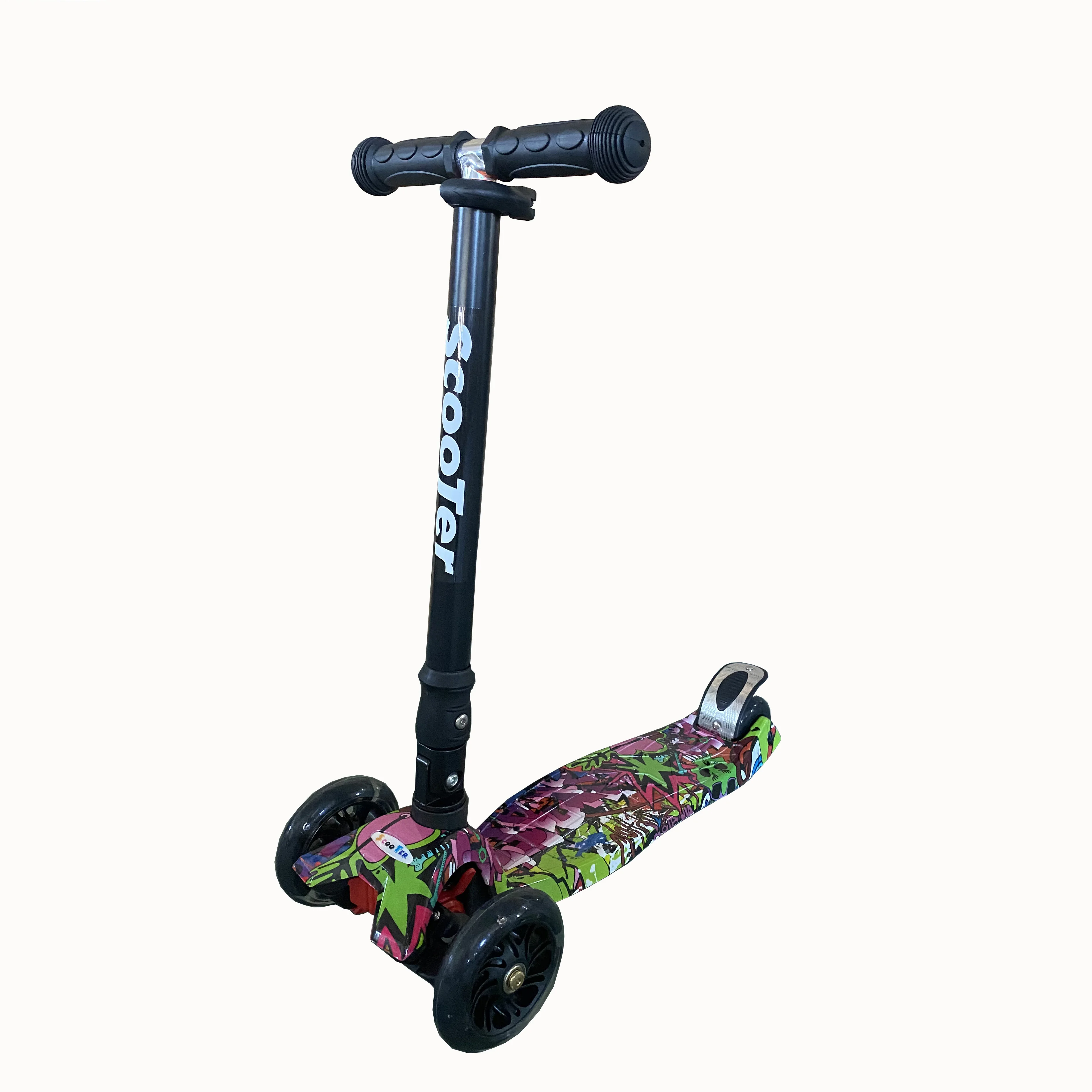kids scooter Graffiti Foldable Flashing wheel baby children Scooter for sale