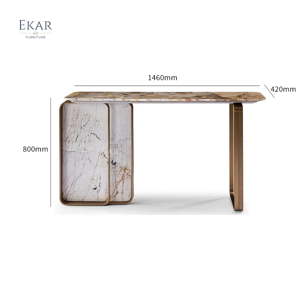 EKAR FURNITURE luxury design console table modern gold marble hallway console table