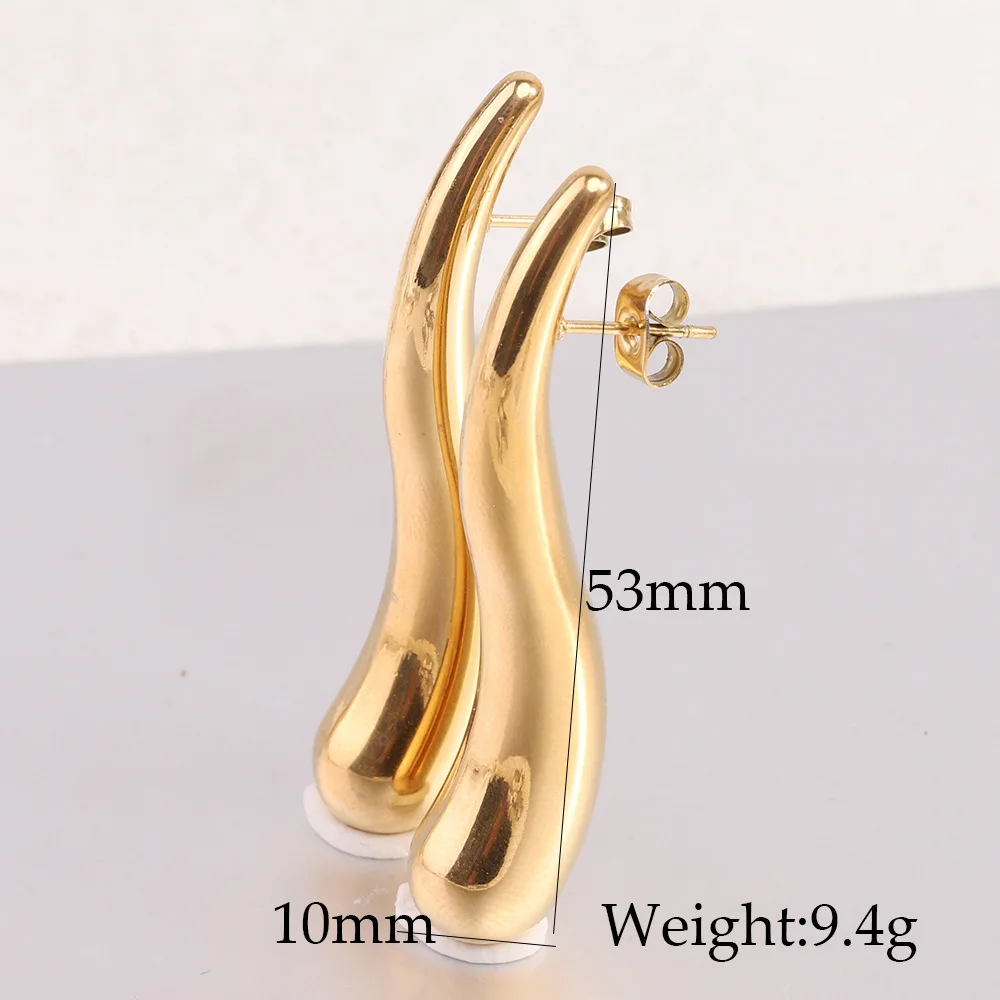 MECYLIFE Ins Fashion Pepper Shape Women Stud Earrings 18K Gold Plated Stainless Steel Earrings