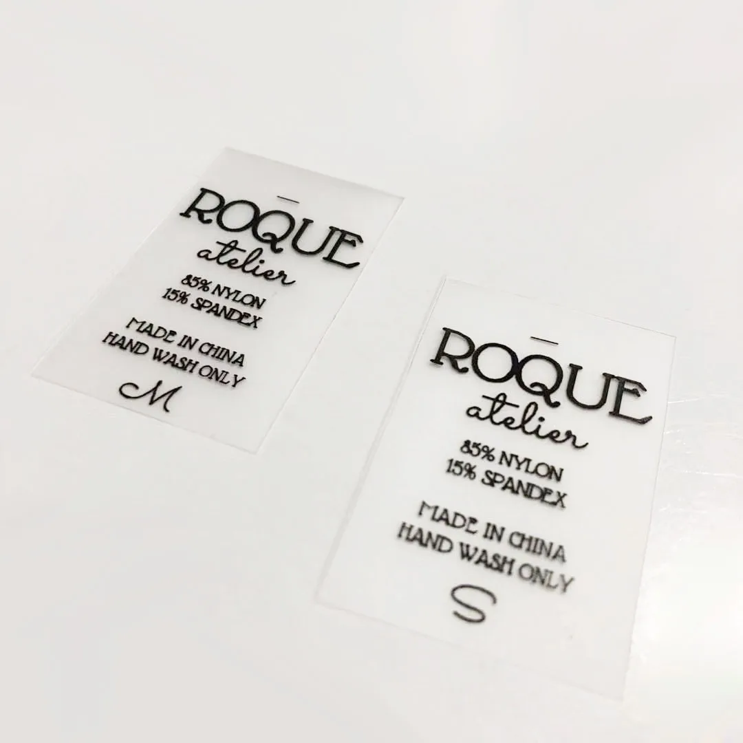 Custom factory direct transparent TPU  printing label for garment