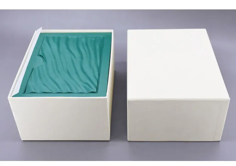 Роскошный высококачественный индивидуальный логотип зеленая искусственная кожа картон подарочная упаковка одинарная коробка для