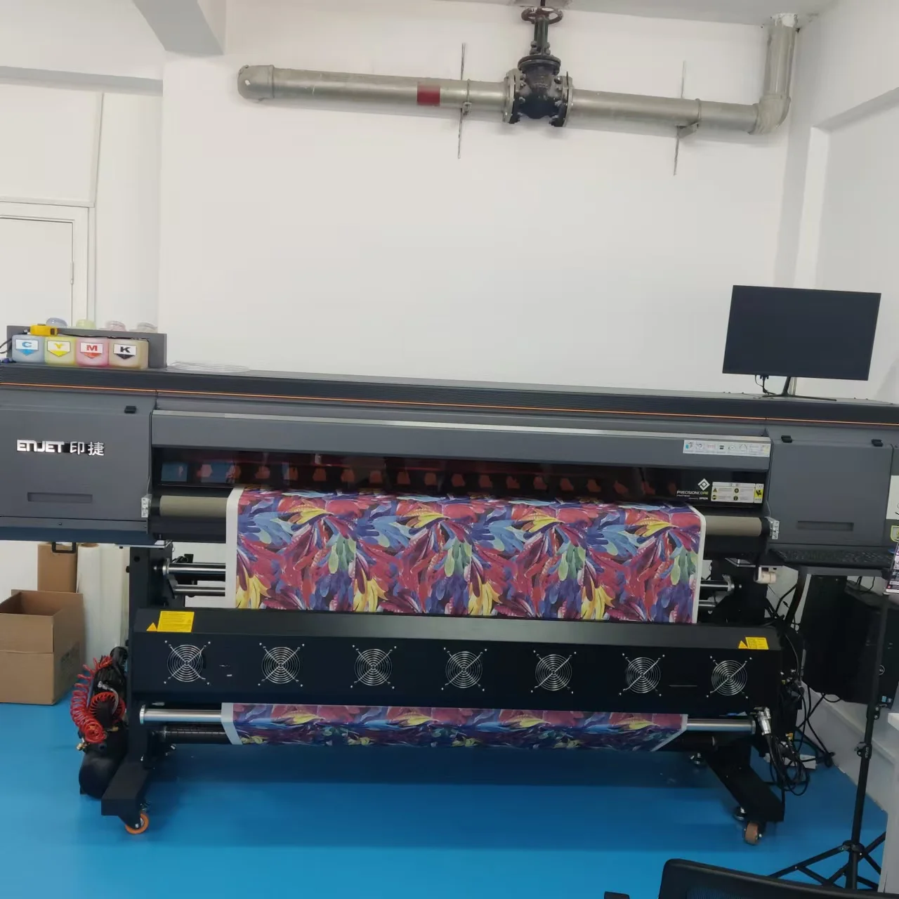 Enjet E74 4 heads epson i3200 with 1.9M width sublimation printer for polyester heat transfer machine
