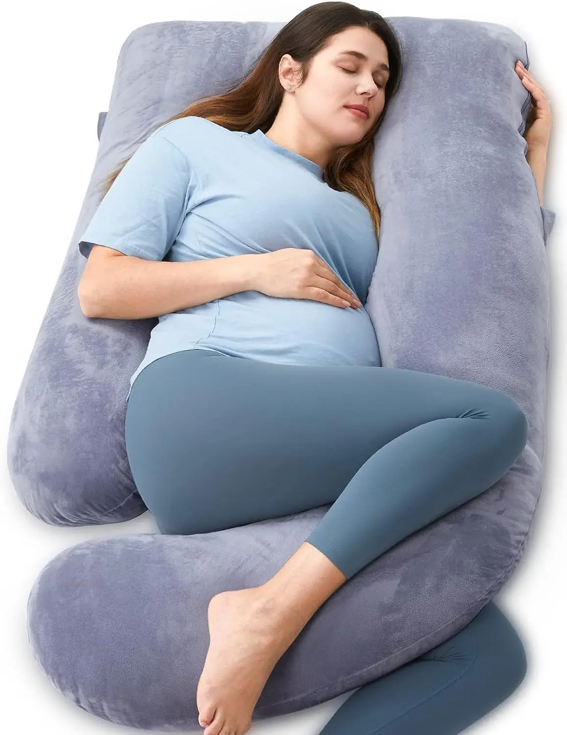 Momcozy Pregnancy Pillows for Sleeping, U Shaped Full Body Maternity Pillow with Removable Cover - Support for Back, Legs, Belly