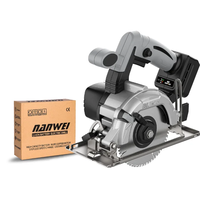 Высококачественная цепная пила NANWEI 5-дюймовая Беспроводная электрическая циркулярная для резки по дереву и металлу