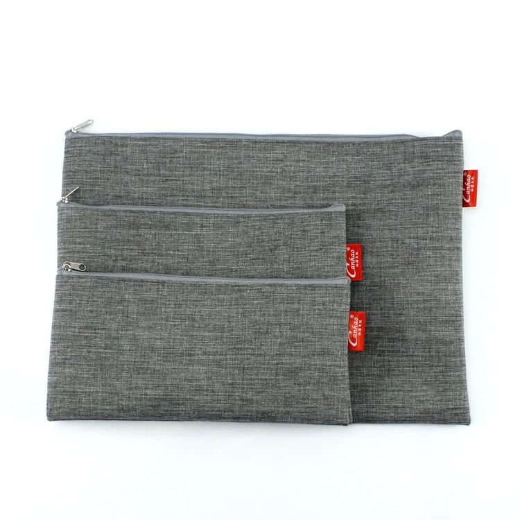 Hot sale fabric canvas gray A4 size package file document bag