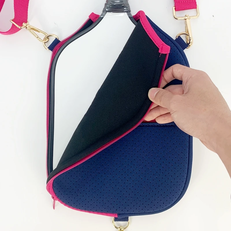 Hotsale RTS Neoprene Pickleball Paddle Cover Pickleball Crossbody Bag with Adjustable Strap Neoprene Pickleball Racket Sling Bag