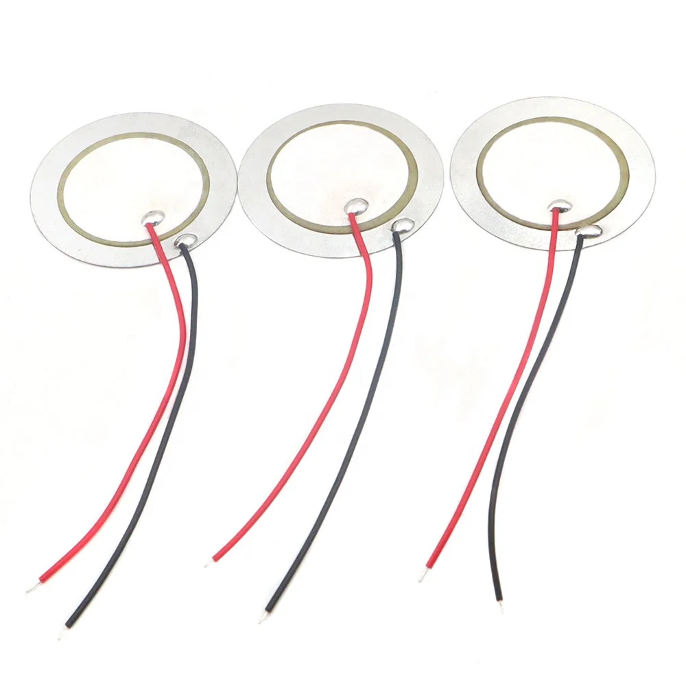 3.5KHz 27MM  Piezo Ceramic Element Disc Iron Plate  Welding Wire 27 MM Ceramic Sheet With Cable Acoustic Components