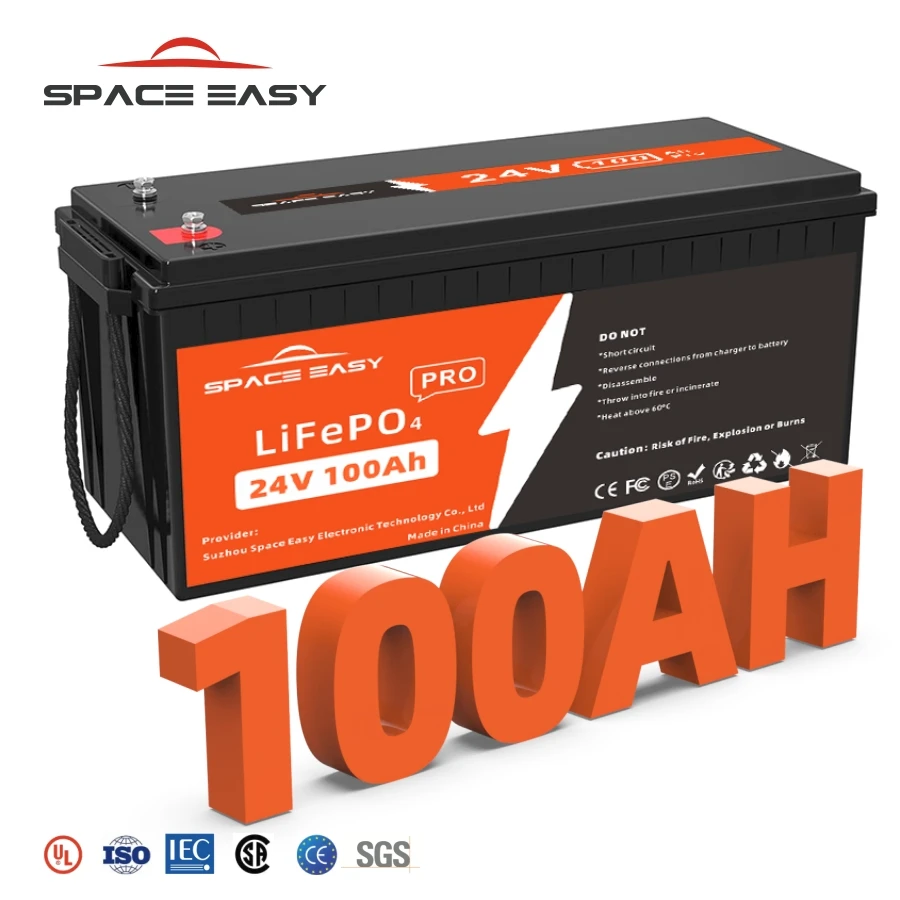 Аккумуляторная батарея Smart BMS 24 В литий-ионная батарея 50ah 100ah 200ah 300ah Lifepo4 батарея для солнечной ветровой морской тележки для гольфа