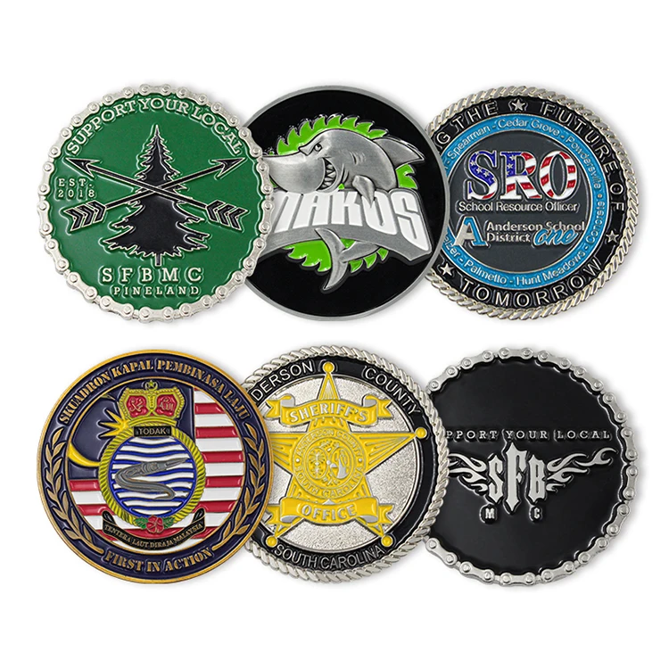 Factory Supply Custom 3D 2D Coin Double-sided Metal Soft Enamel Uv Printing Challenge Coin Halloween Decor Coin
