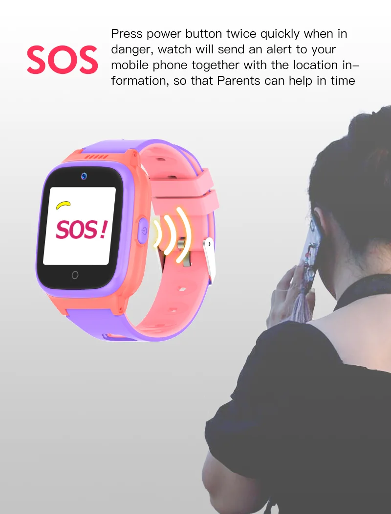 4G Kids Phone Watch GPS+LBS Tracking Positioning Video Call SOS Kids Anti-lost Waterproof Phone Smartwatch