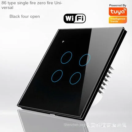 2022 Wholesale 1/2/3/4 Gang 1 Way Wireless Remote Control Switch Smart Home Wifi Wall Light Lamp Touch Module Alexa Switch Tuya