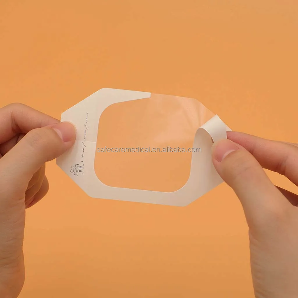 Disposable medical polyurethane waterproof transparent dressing 6x7cm for fixing and covering I.V catheter