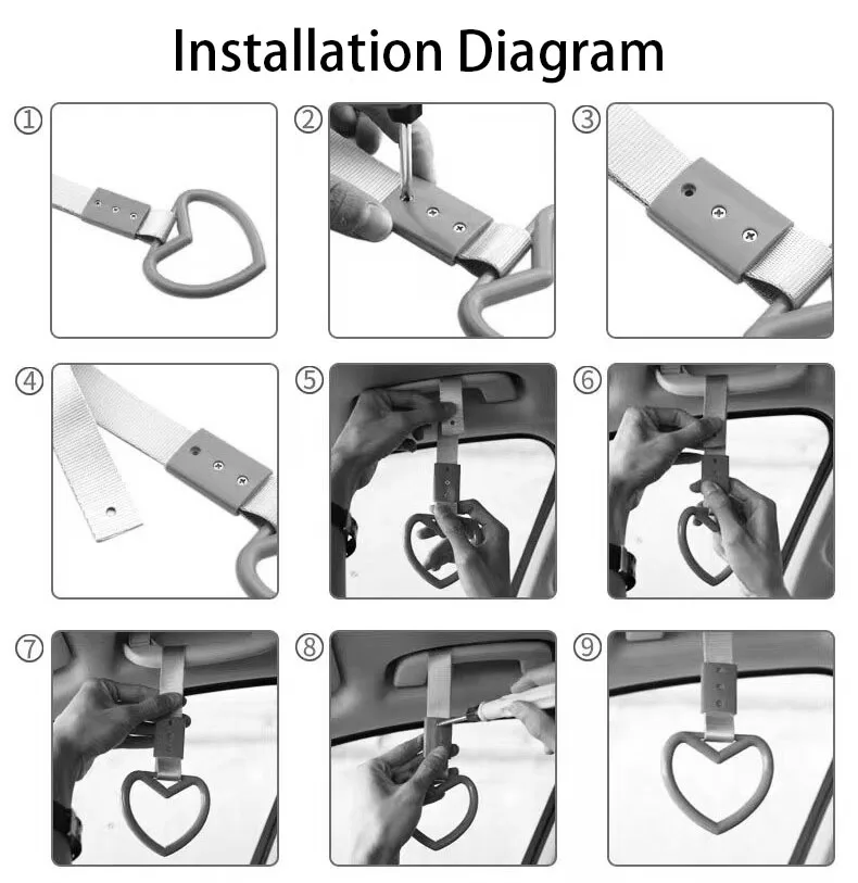 JDM Broken Heart Universal Car Trailer Hitch Decoration Hanging Ring for Cool Car Modification Style and Insurance Protection