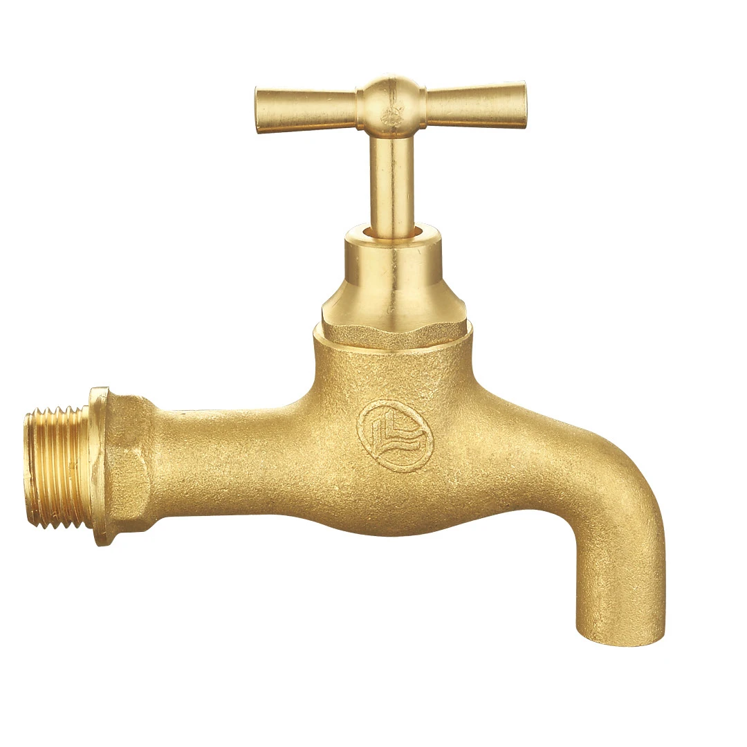 Sand-cast stop bib cock chrome plated