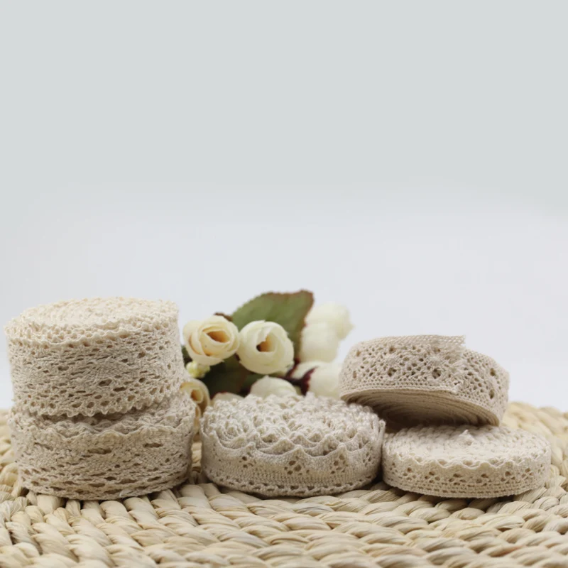 
white black color custom knitted trimming crochet polyester cotton lace trim for garments 