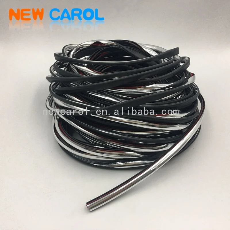 Red Chrome U shape Car Auto Door Decorative Edge Trim Rubber PVC EPDM Seal Strip