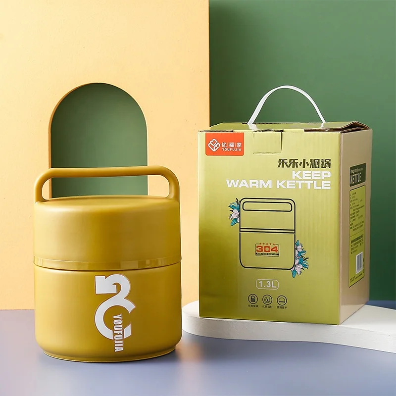 Cartoon Wholesales Baby food flask School kids lunch box container 1.3L stainless steel 304 insulated Vacuum food warmer