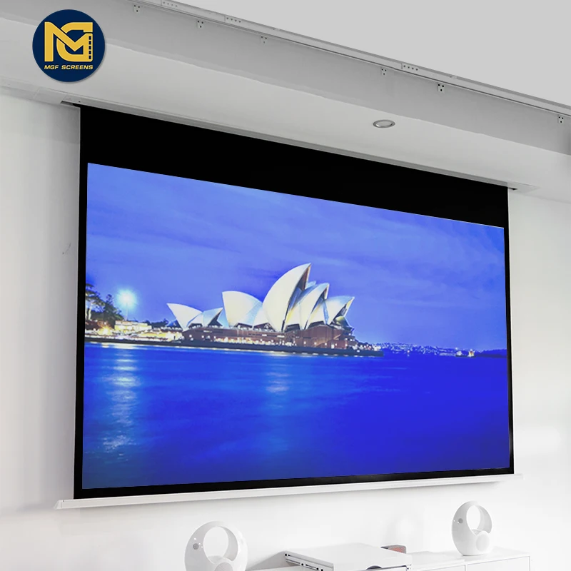recessed ceiling electric projector screen alr motorized projector screen projection screens for home theatre
