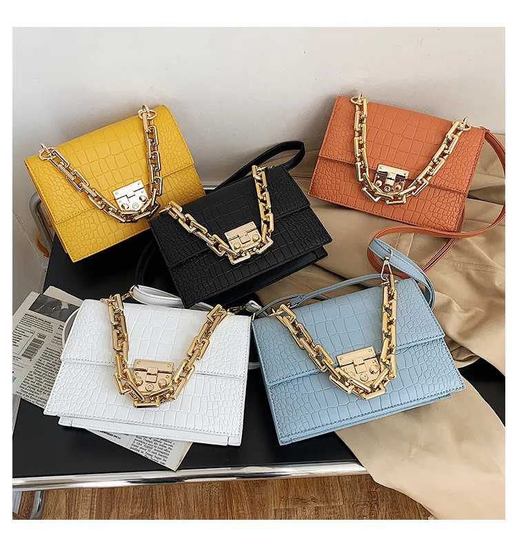 
Factory Wholesale 2021 Multi color Square Purse Golden Chain Shoulder Messenger bag Women handbags 